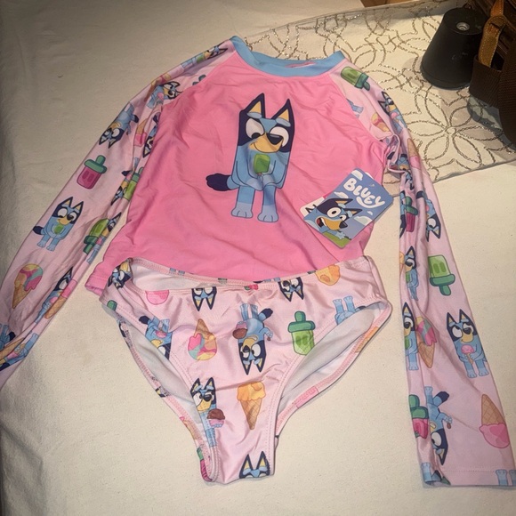 Bluey Other - Bluey Kids Rashguard Set - Pink